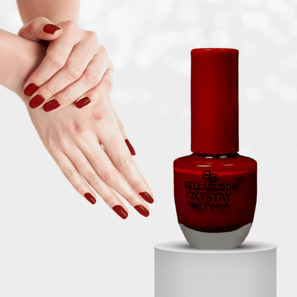 cherry red nail polish application