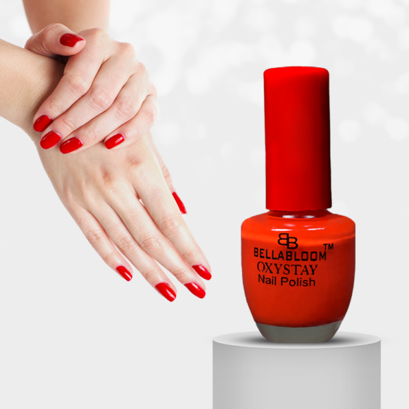 blood red nail polish application