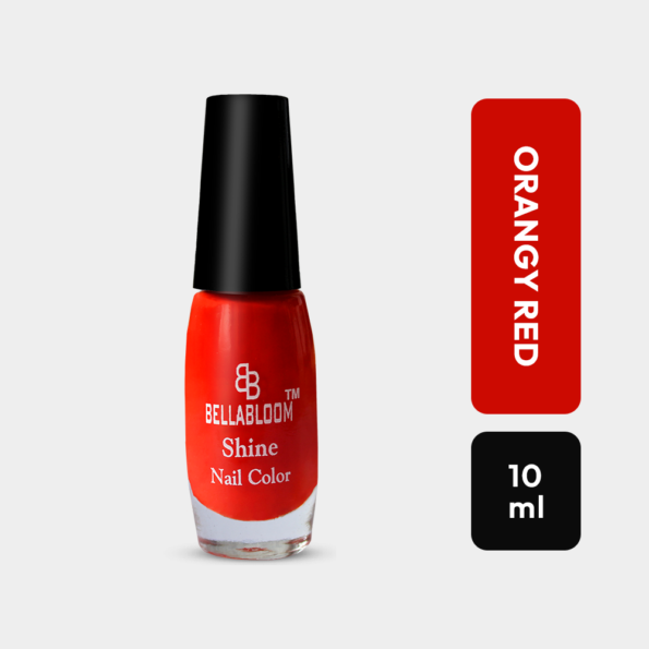 Orangy Red Nail Polish liquid bottle